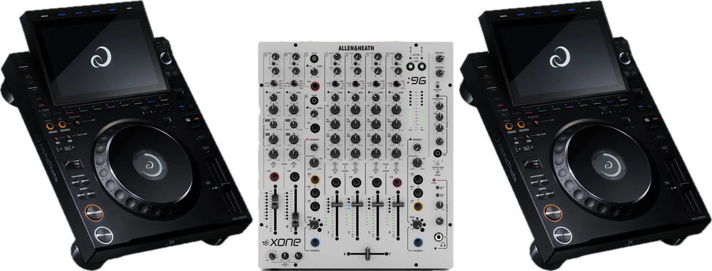 DJ booth: Xone:96 with 2 CDJ-3000X